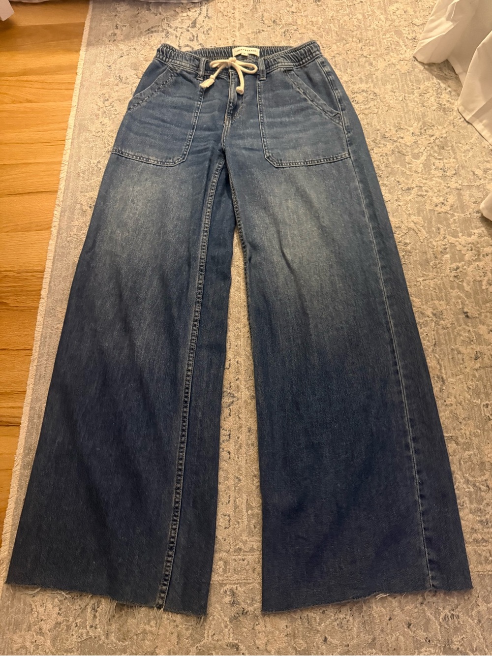 Lucky Brand Wide-Leg Drawstring Jeans